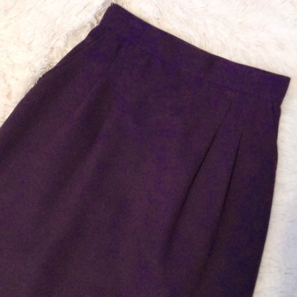 Dark Purple Vintage Wool Skirt - Picture 2 of 8